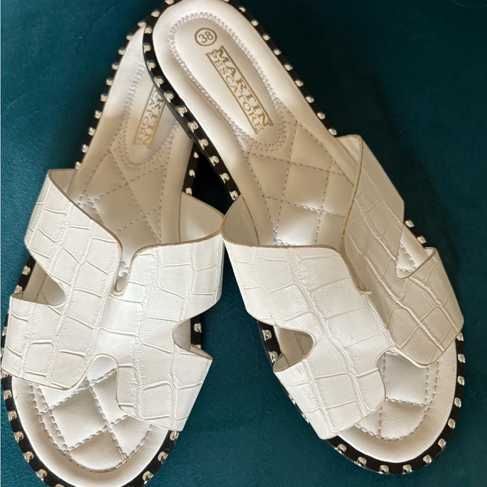 White Studded Women's Sandals